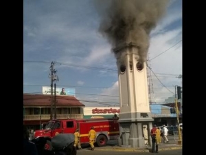 Grange concerned by fire at Half Way Tree clock tower