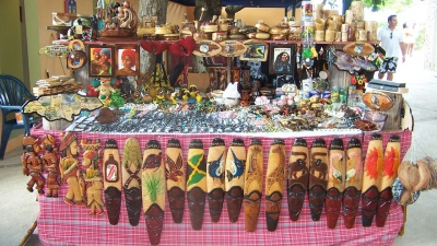 A booth by The Kingston Craft Market located at 1 Pechon Street, Downtown Kingston. 