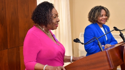 The Minister of Culture, Gender, Entertainment and Sport, the Honourable Olivia Grange, addressing the Post Cabinet Press Briefing at Jamaica on 4 March 2025