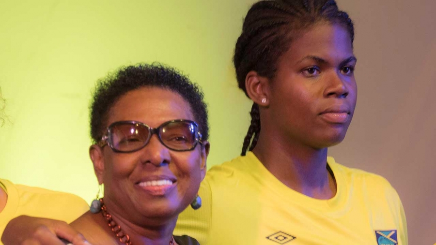 Minister of Culture, Gender, Entertainment and Sport, the Honourable Olivia Grange, CD, MP and Reggae Girl Bunny Shaw
