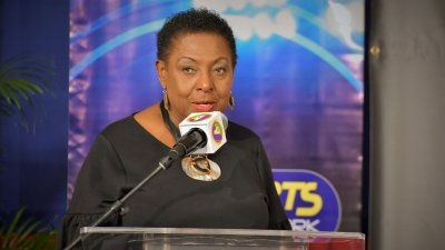 The Honourable Olivia Grange, the Minister of Culture, Gender, Entertainment and Sport speaking at the launch of the fourth Racers Grand Prix at Jamaica Pegasus Hotel (May 9).