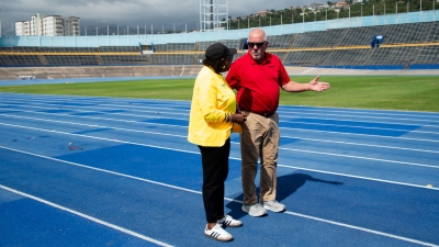 Grange gives assurance that resurfacing of national stadium running track on schedule, to be completed on time