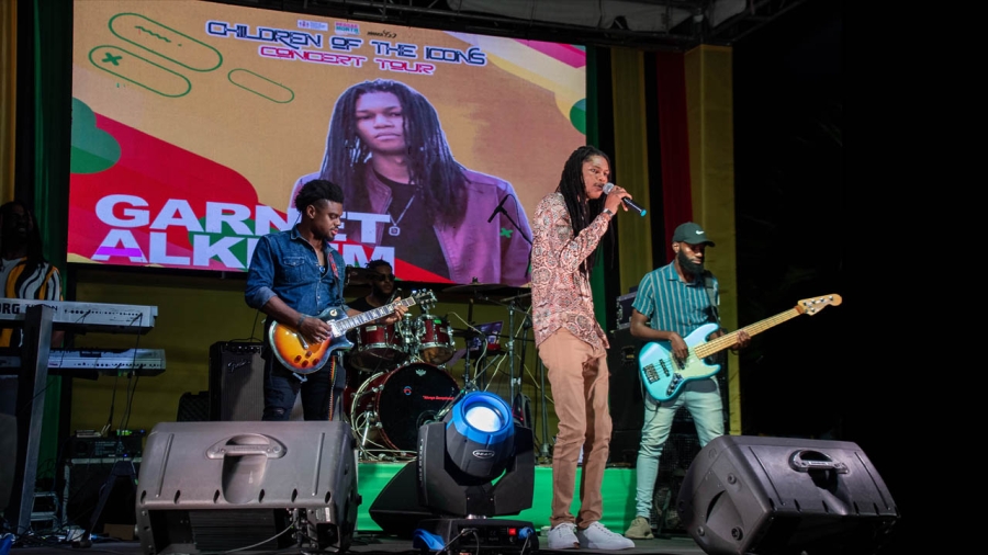 Garnet Alkehm, the son of Roots, Reggae singer Garnet Silk in performance at the Children of the Icons and Emerging Artistes concert series 